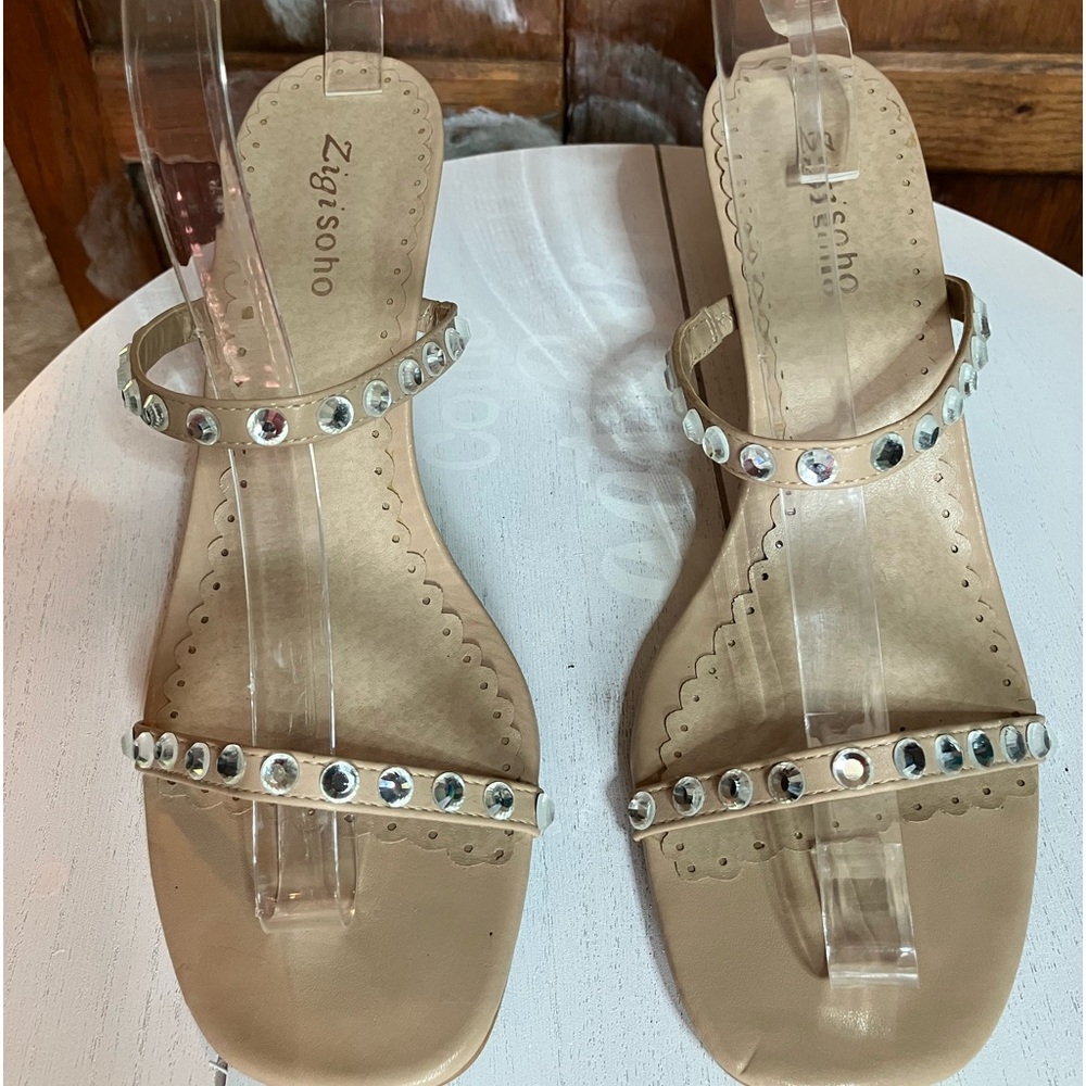Zigisoho cream 9.5 strappy sandal 3” heel